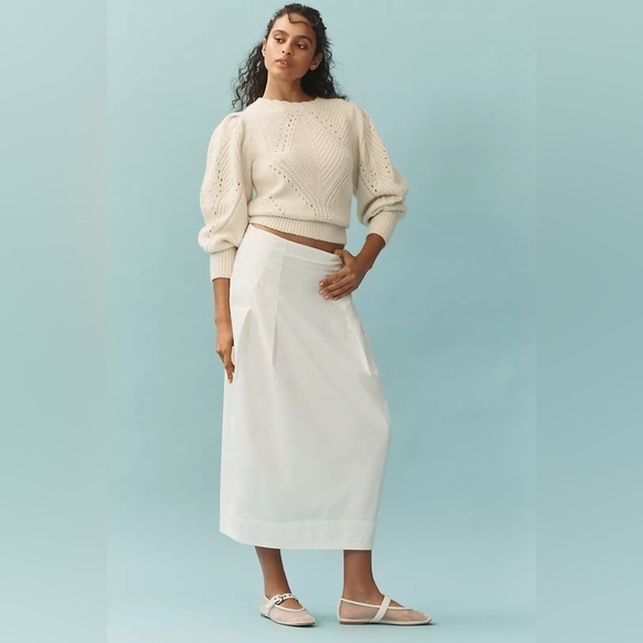 NWT! By Anthropologie Scalloped Collar Sweater in Ivory - Size 3X 🪑 - Picture 8 of 14